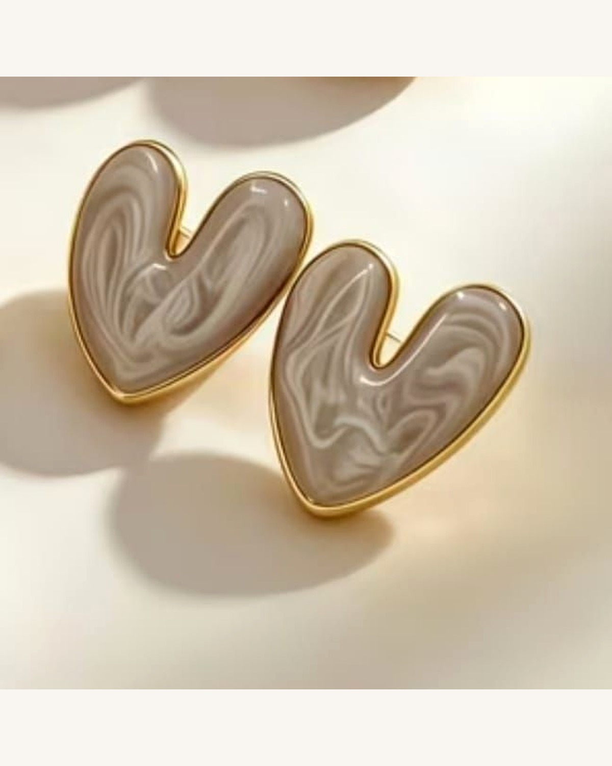 Aretes Corazón Mármol