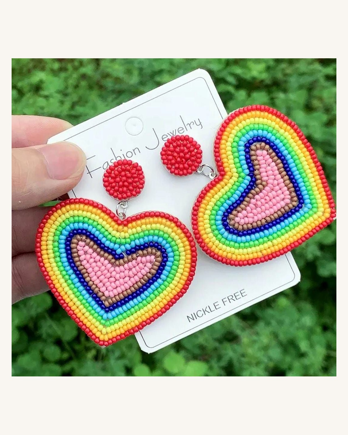 Aretes Corazón Arcoíris