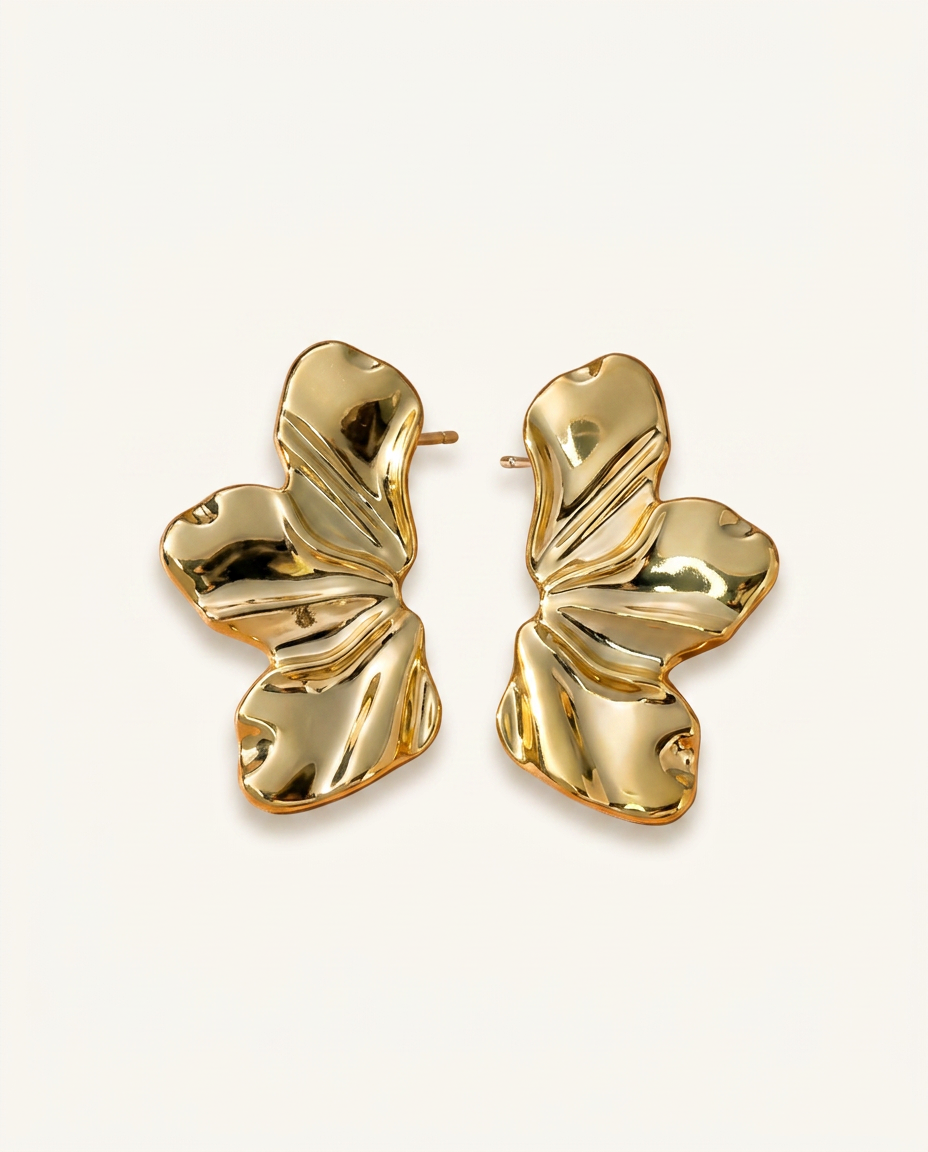 Aretes Pétalos Dorados